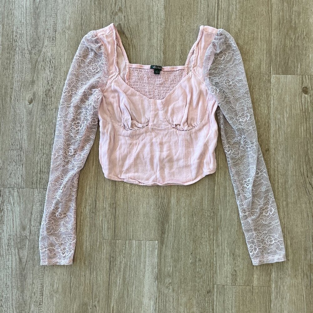 Womens Wild Fable Pink Lace Top - M